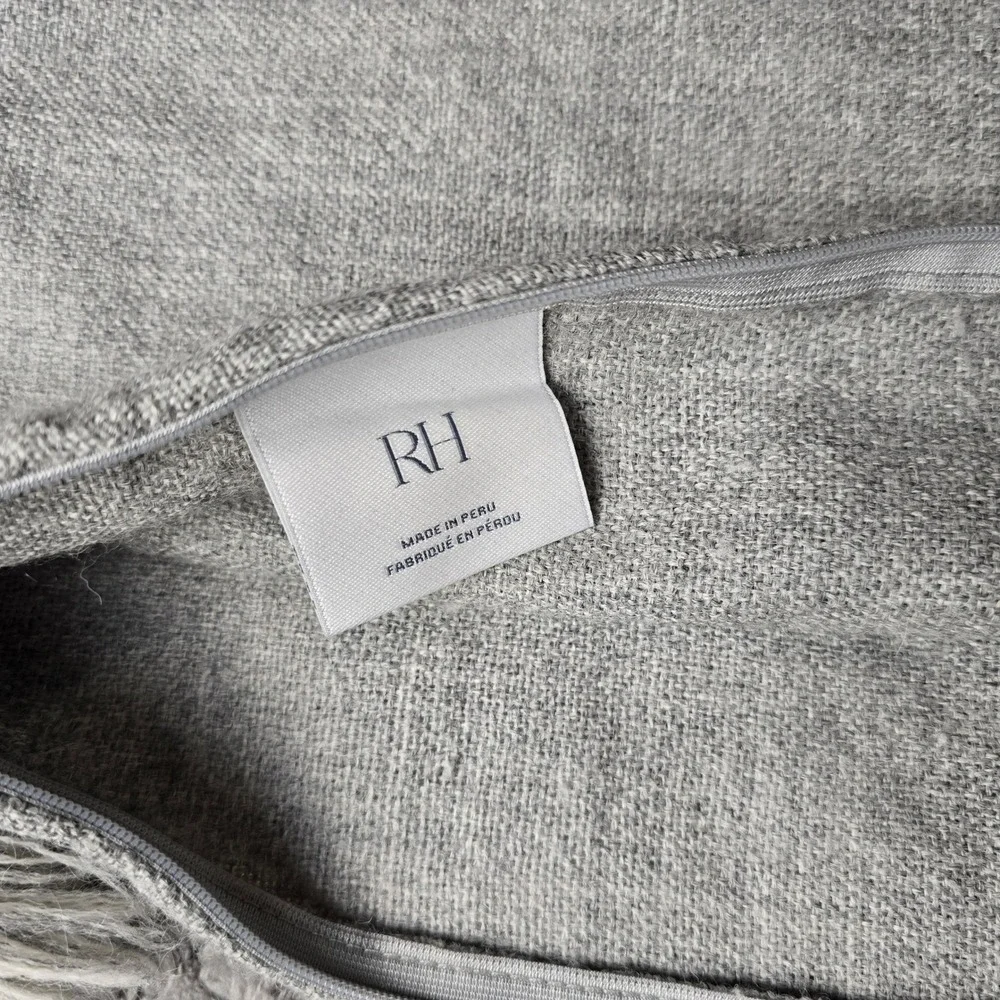 Restoration Hardware RH 100% Alpaca Pillow Cover Grey Tassels‎ Peru 24x24